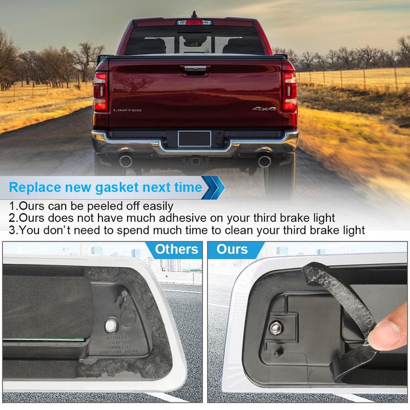 MbuyDIY 3rd Third Brake Light Gasket Seal Compatible with 2014-2018 Chevy Silverado 1500 GMC Sierra 2500HD 3500HD High Mount Stop Lamp Assembly, Single-Sided Adhesive - Image 5